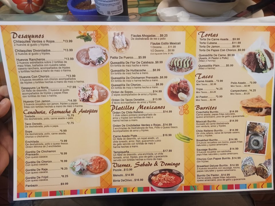 Mexican restaurant interior with a cosy, quiet feel.
